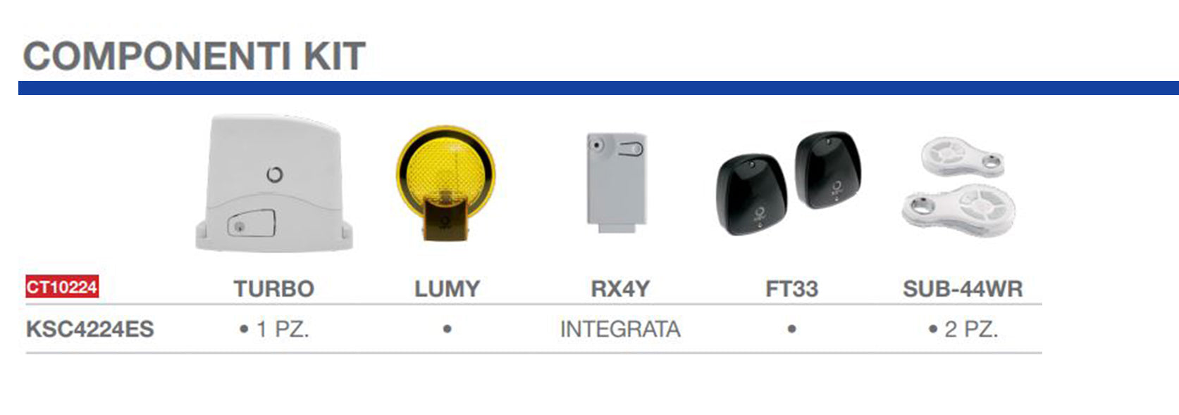 KSC4224ES - KEY AUTOMATION KIT per l'automazione di cancelli scorrevoli fino a 400Kg (AUTOMAZIONE)