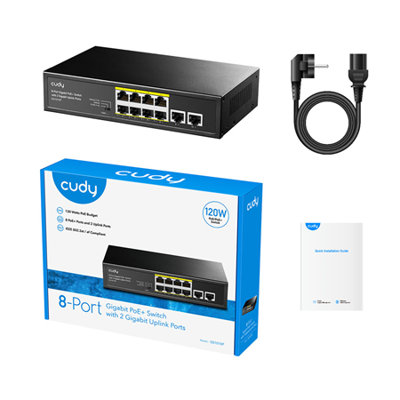 CUDY-50 - CUDY Switch Gigabit PoE+ a 8 porte