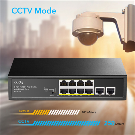 CUDY-6 - 8-port 10/100M PoE+ Switch