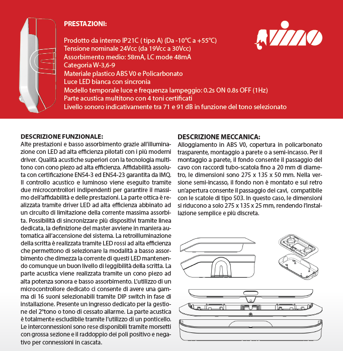 C-KLAMPEN - C-TEC Targa ottica-acustica bianca